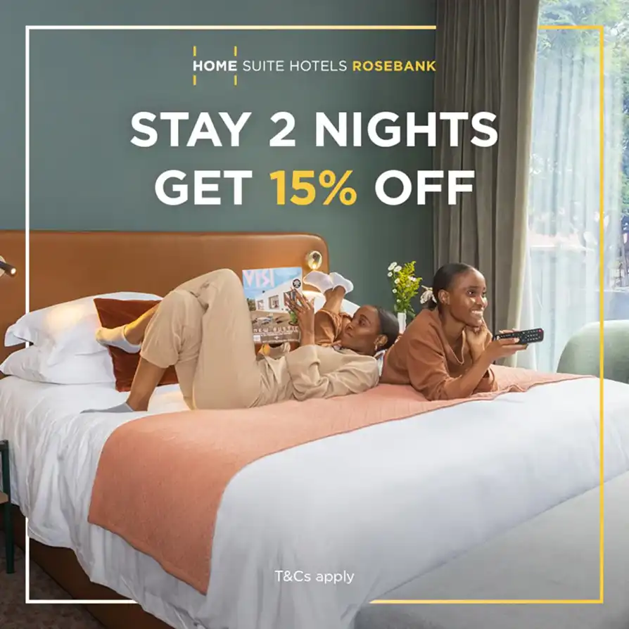 Stay 2 Nights, Get 15% Off promotion for Home Suite Hotels Rosebank