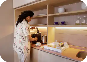 In-room coffee and tea station at Home Suite Hotels Sea Point